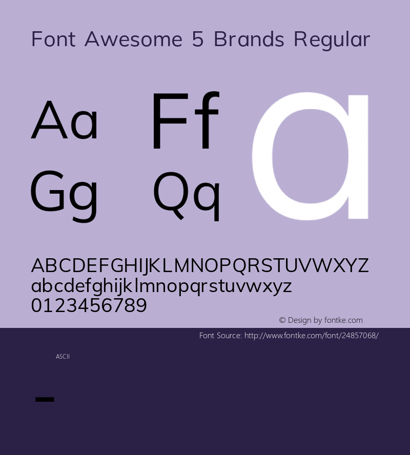 Font Awesome 5 Brands Regular Version 5.0图片样张
