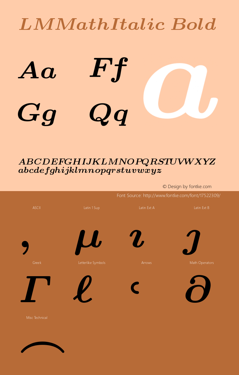 LMMathItalic7 Bold Version 2.003 图片样张