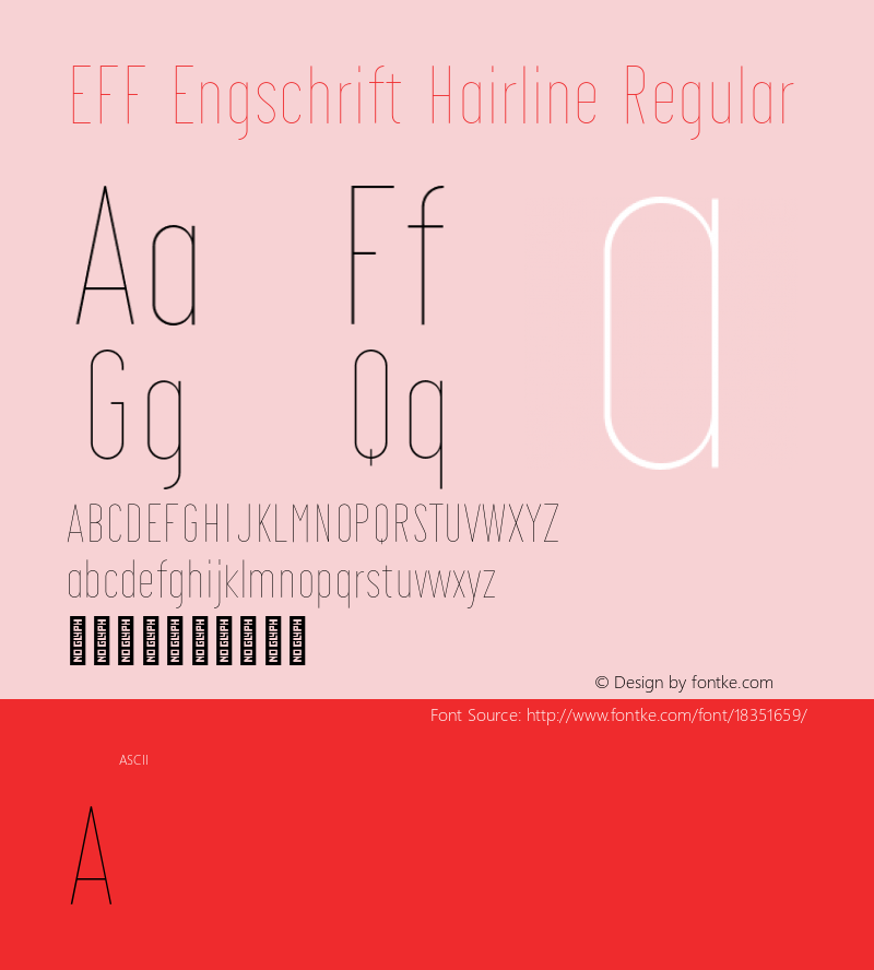 EFF Engschrift Hairline Regular Version 0.004;PS 000.004;hotconv 1.0.88;makeotf.lib2.5.64775图片样张