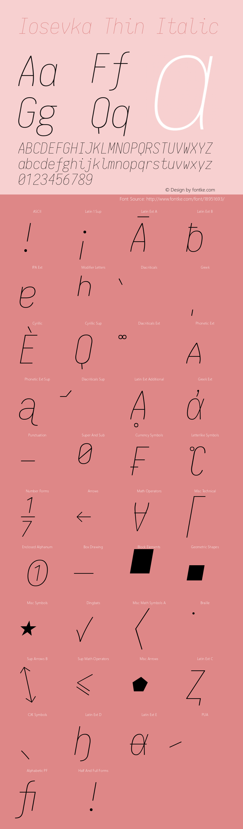 Iosevka Thin Italic 1.11.3; ttfautohint (v1.6)图片样张