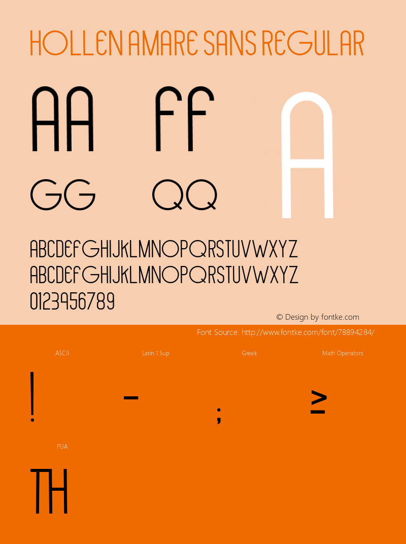 Hollen amare sans Version 1.00;May 15, 2019;FontCreator 11.5.0.2422 64-bit图片样张