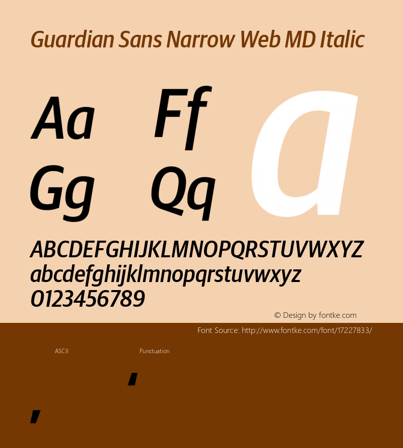 Guardian Sans Narrow Web MD Italic Version 1.1 2012图片样张