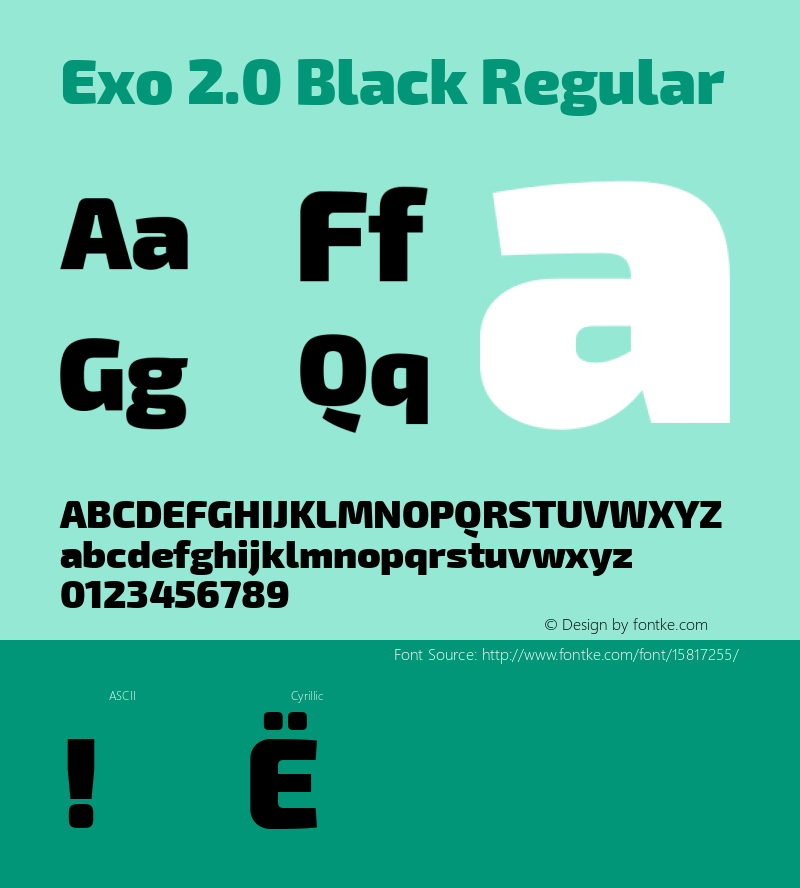 Exo 2.0 Black Regular Version 1.001;PS 001.001;hotconv 1.0.70;makeotf.lib2.5.58329; ttfautohint (v1.4.1)图片样张