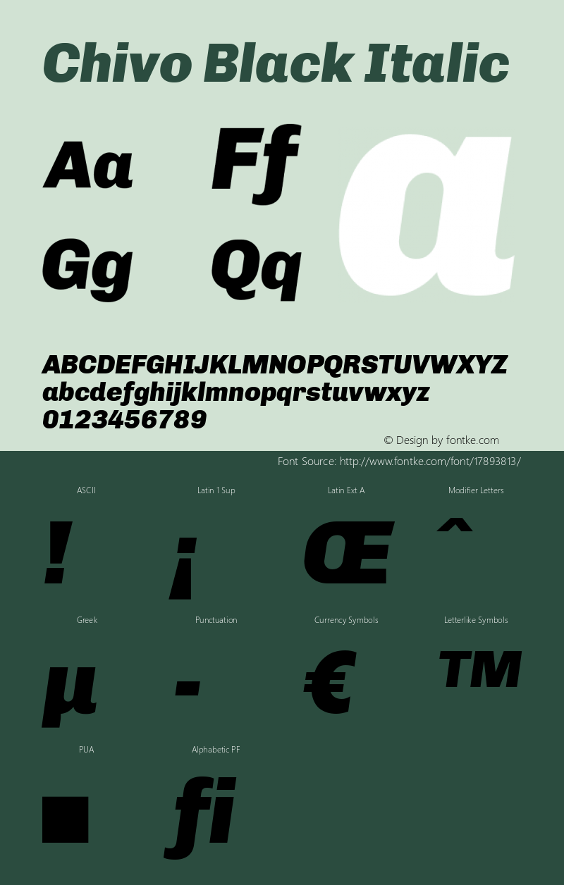 Chivo Black Italic 1.000图片样张