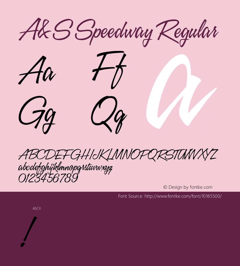 A&S Speedway Regular 1.1   www.signfonts.com图片样张