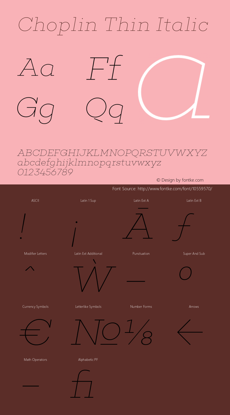 Choplin Thin Italic Version 1.000;PS 001.000;hotconv 1.0.70;makeotf.lib2.5.58329图片样张