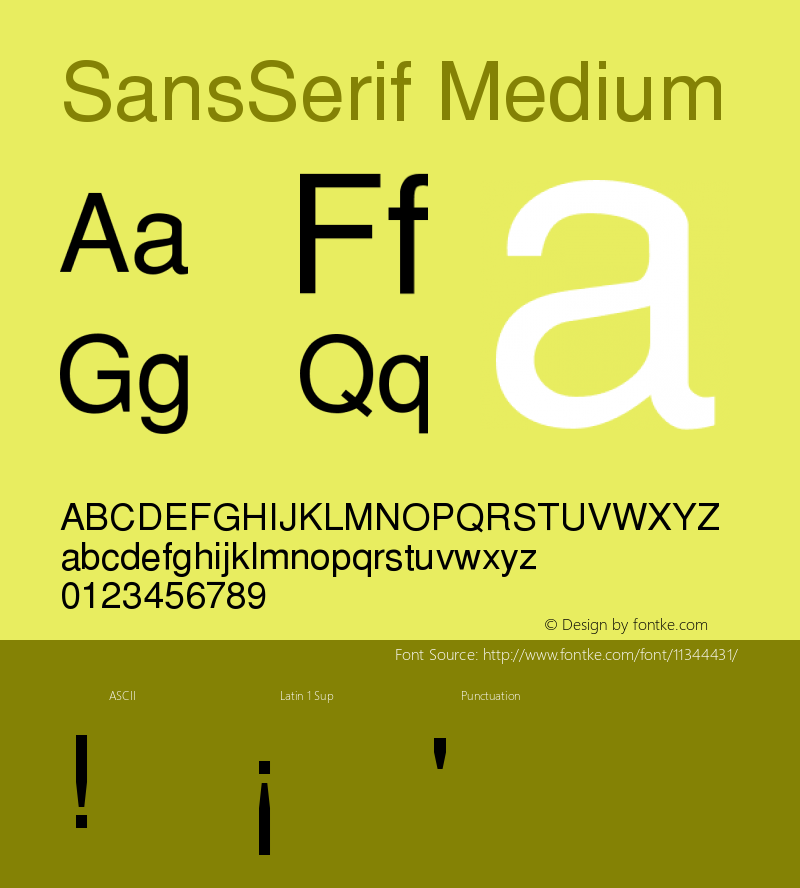 SansSerif Medium Version 001.000图片样张