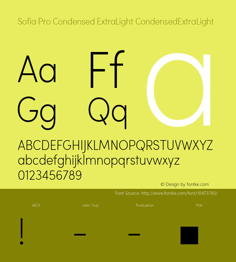 Sofia Pro Condensed ExtraLight CondensedExtraLight Version 1.0图片样张