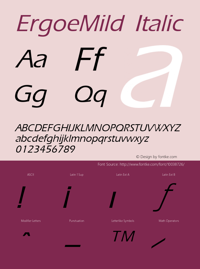 ErgoeMild Italic The IMSI MasterFonts Collection, tm 1995 IMSI图片样张