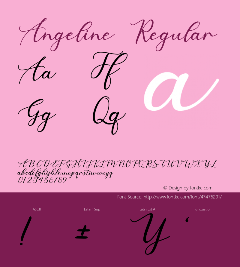 Angeline Version 1.002;Fontself Maker 3.3.0图片样张