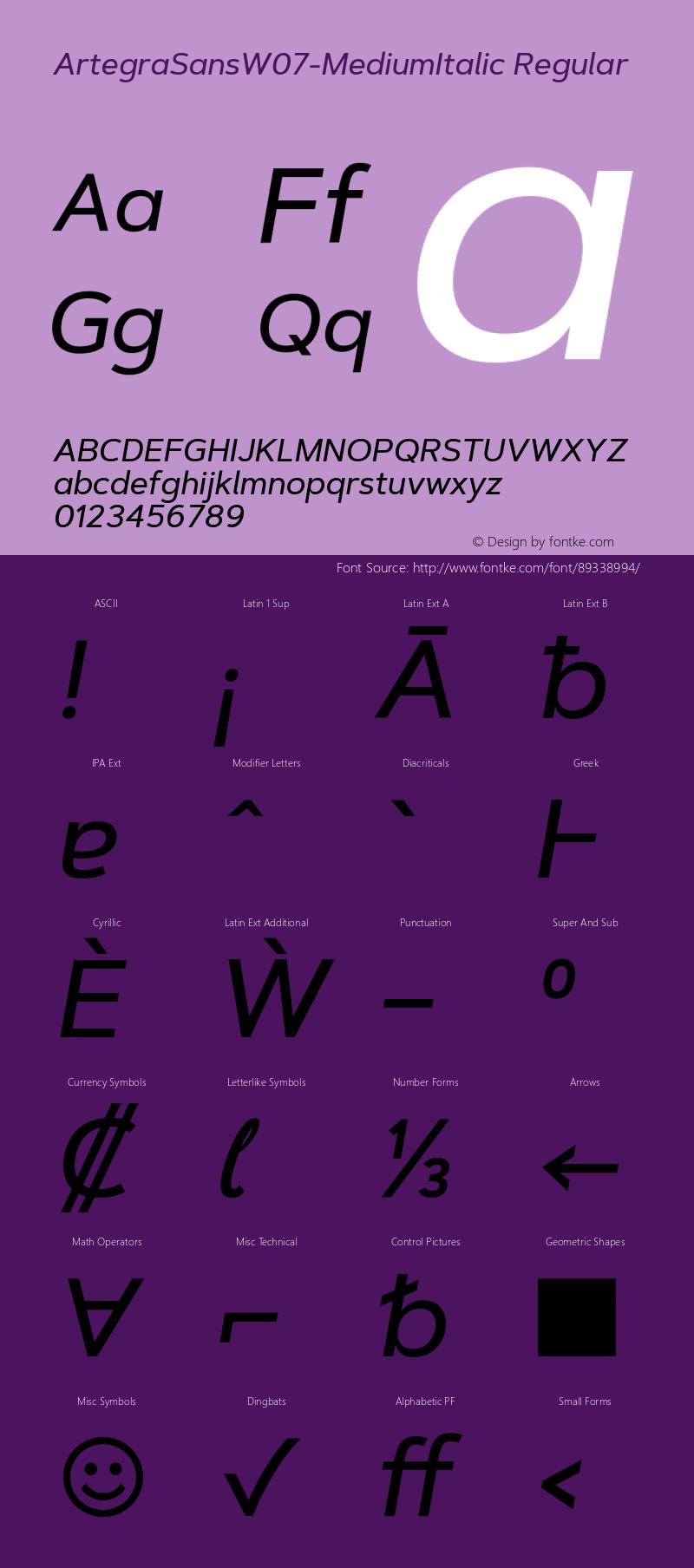 Artegra Sans W07 Medium Italic Version 1.004图片样张