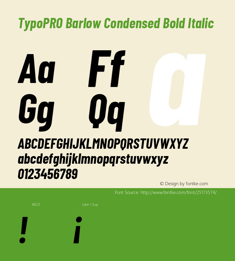 TypoPRO Barlow Condensed Bold Italic Version 1.301图片样张