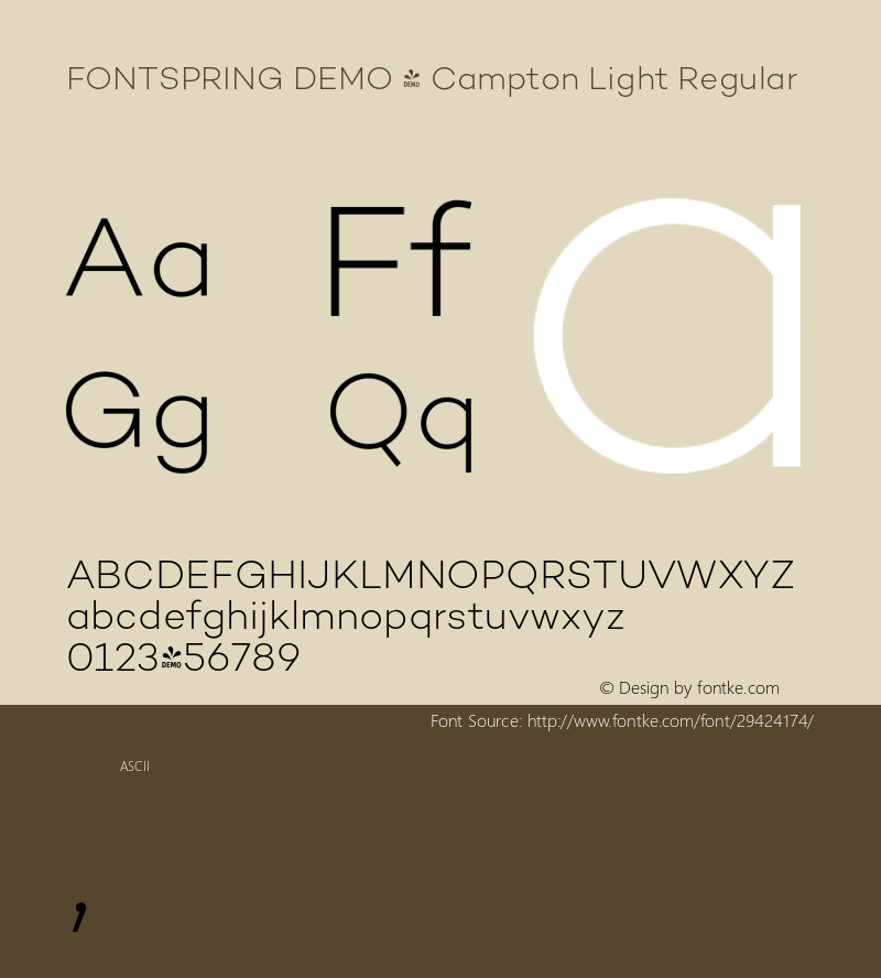 FSP DEMO - Campton Light Regular Version 1.000;PS 001.000;hotconv 1.0.88;makeotf.lib2.5.64775图片样张