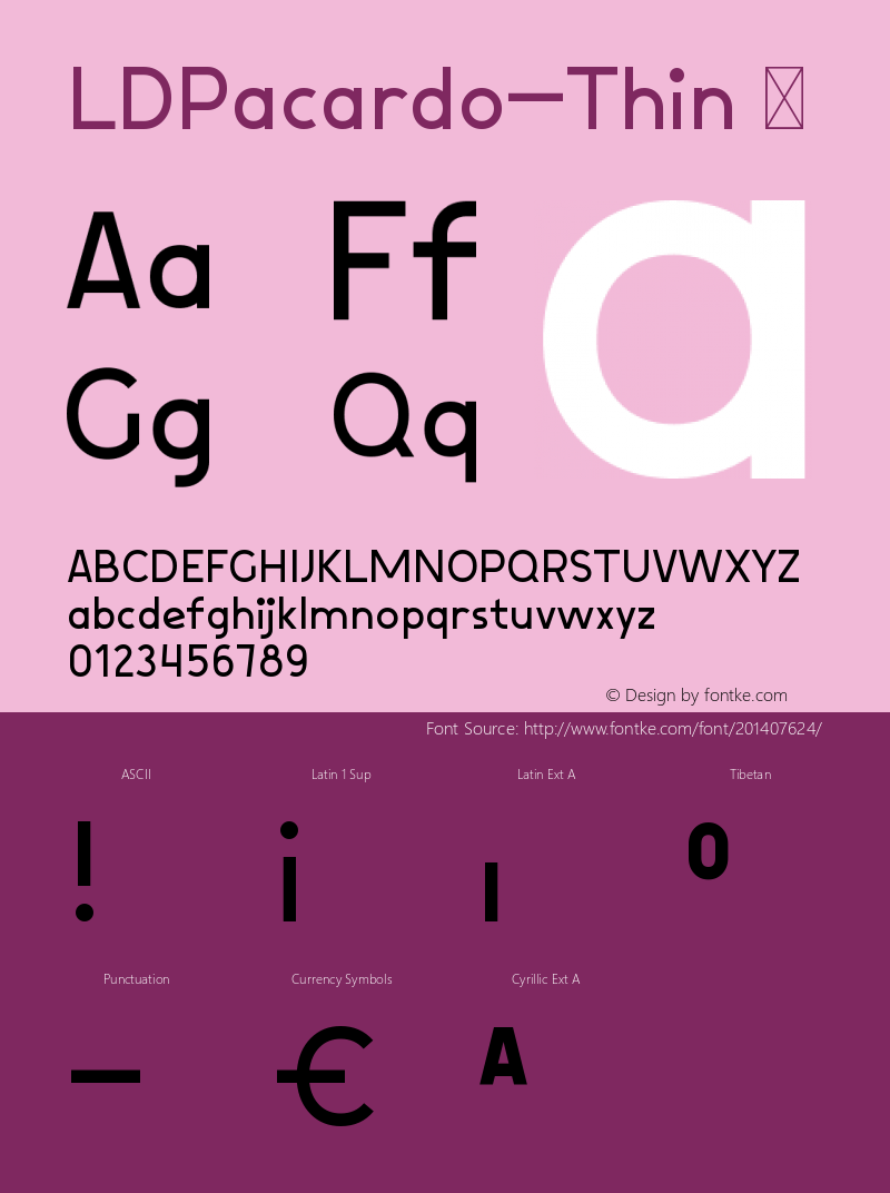 ☞LDPacardo-Thin Version 1.000; ttfautohint (v1.5);com.myfonts.easy.luxfont.pacardo.thin.wfkit2.version.5ALg图片样张