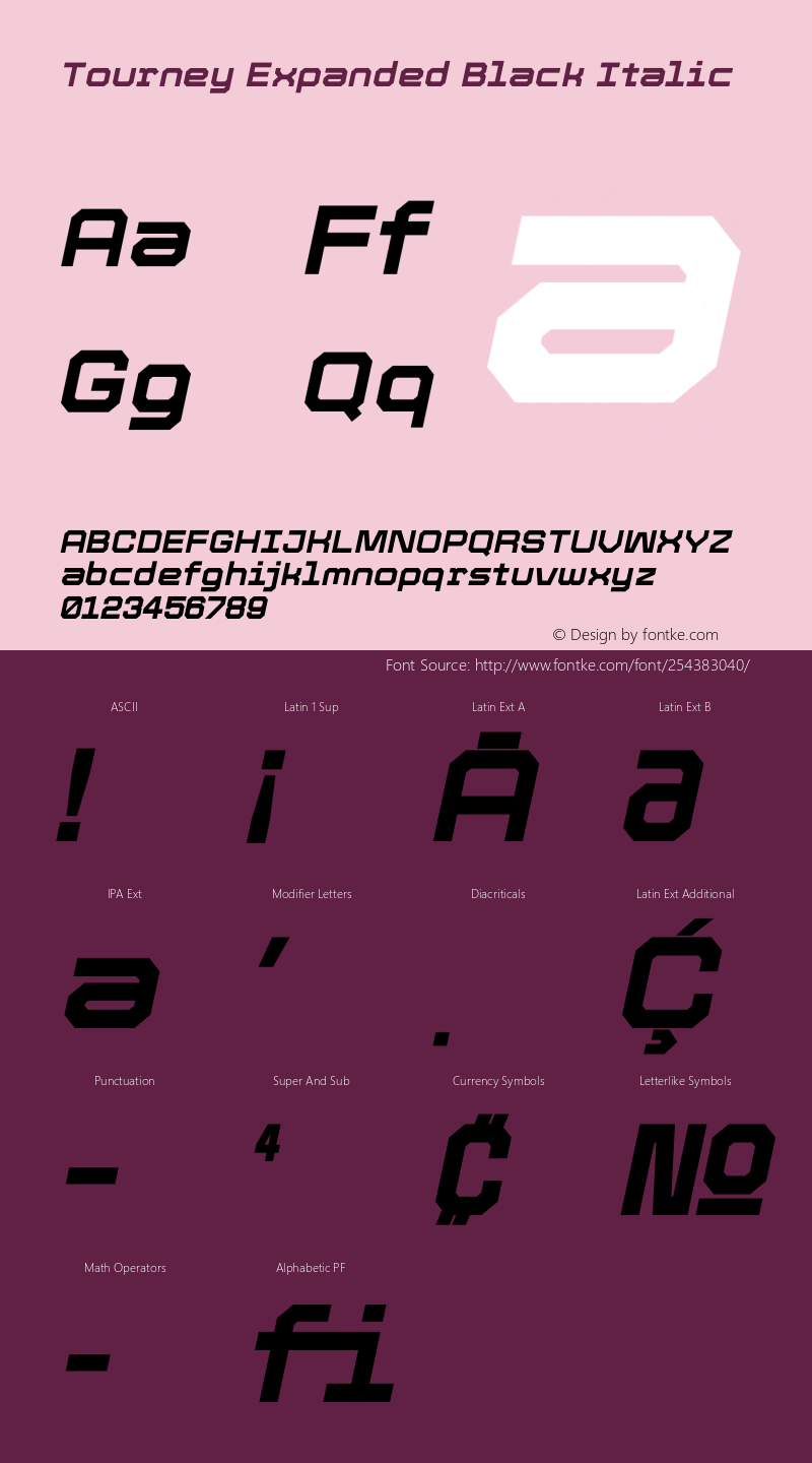 Tourney Expanded Black Italic Version 1.015图片样张