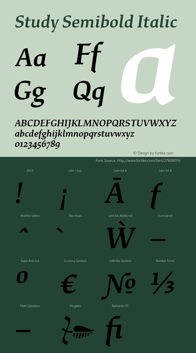 Study Semibold Italic Version 1.020; XYZ Type webfont图片样张
