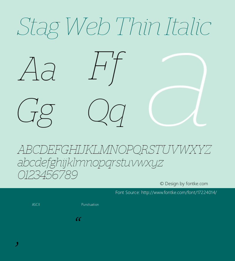 Stag Web Thin Italic Version 2.1 2011图片样张