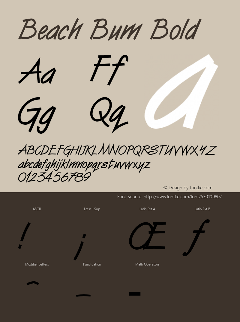 BeachBumBold Altsys Fontographer 4.1 5/24/96 {DfLp-URBC-66E7-7FBL-FXFA}图片样张