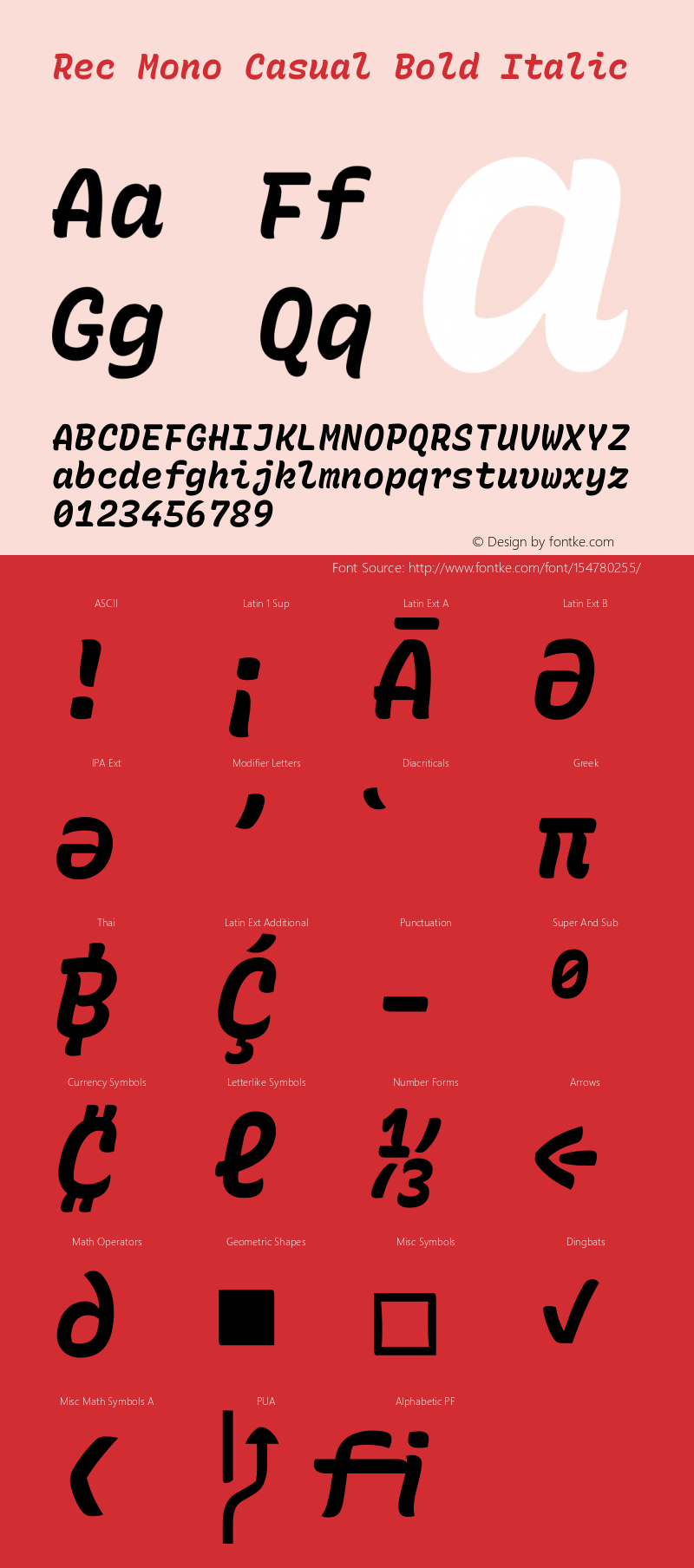 Rec Mono Casual Bold Italic Version 1.073图片样张