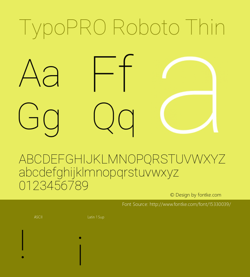 TypoPRO Roboto Thin Version 2.001047; 2015图片样张