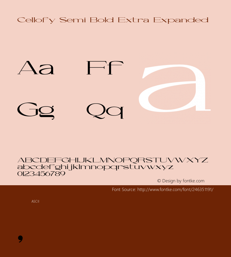 Cellofy-SemiBoldExtraExpanded Version 1.000图片样张