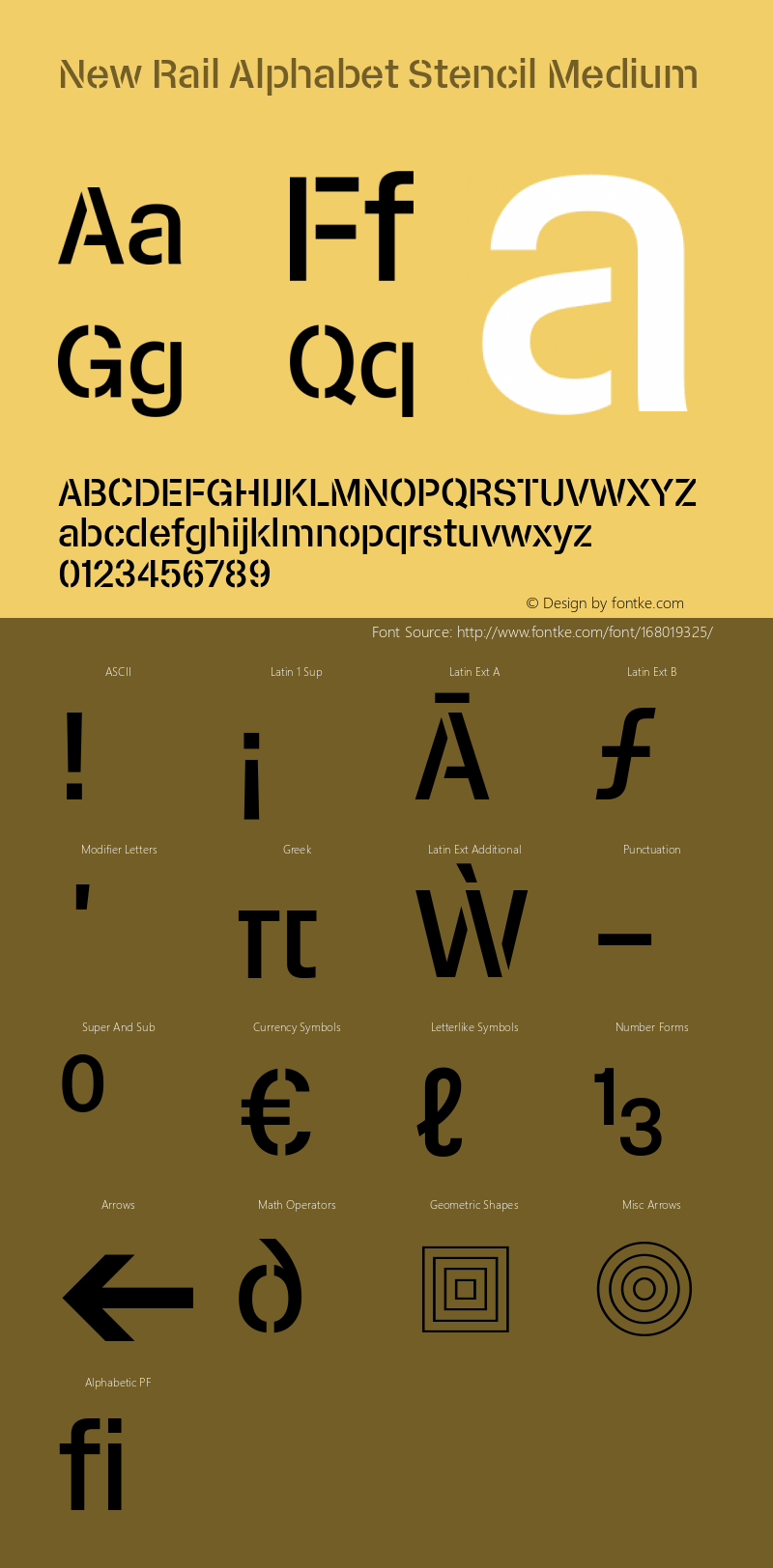 New Rail Alphabet Stencil Medium Version 1.001 | web-TT图片样张