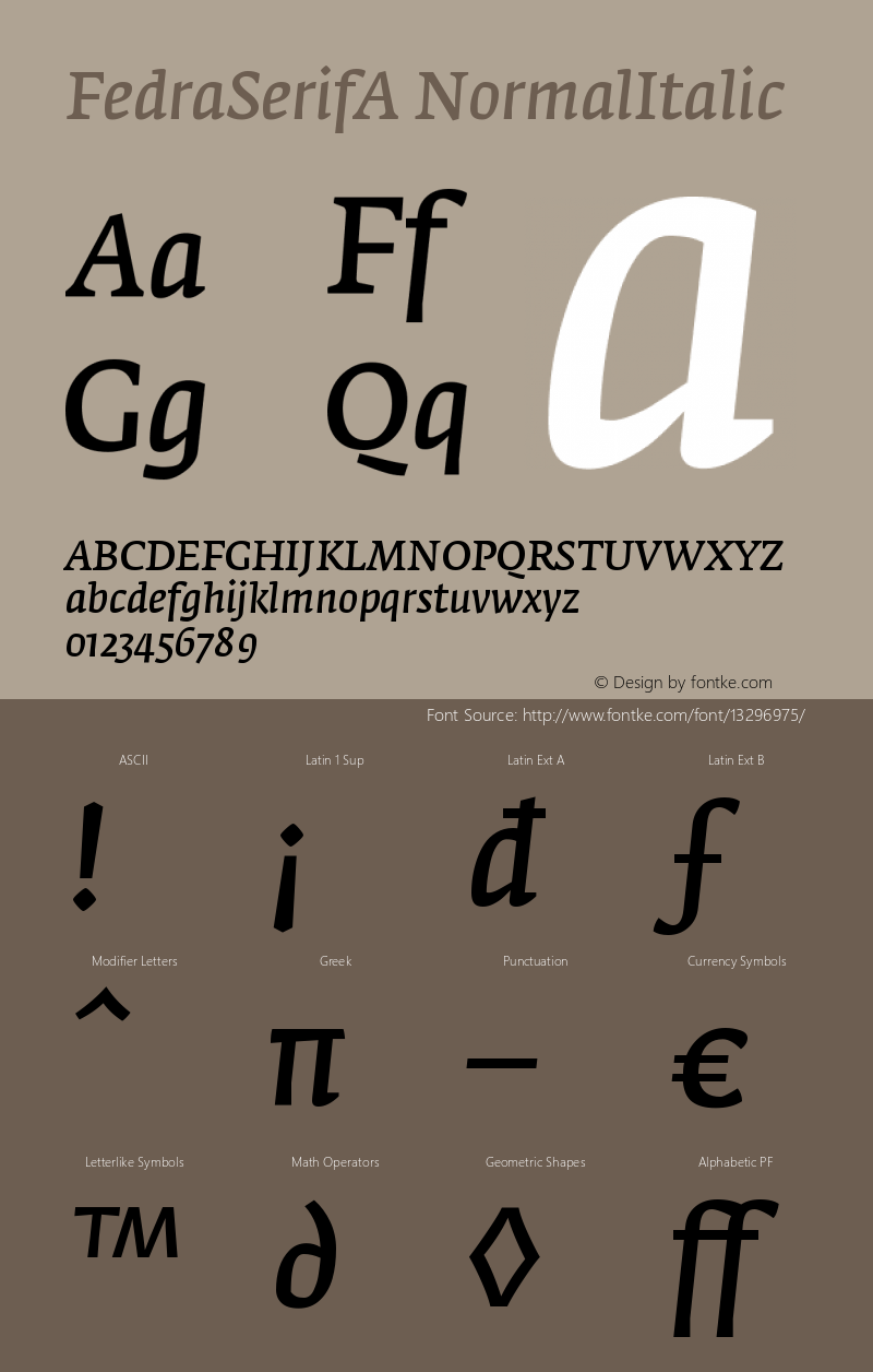 FedraSerifA NormalItalic Version 001.000图片样张