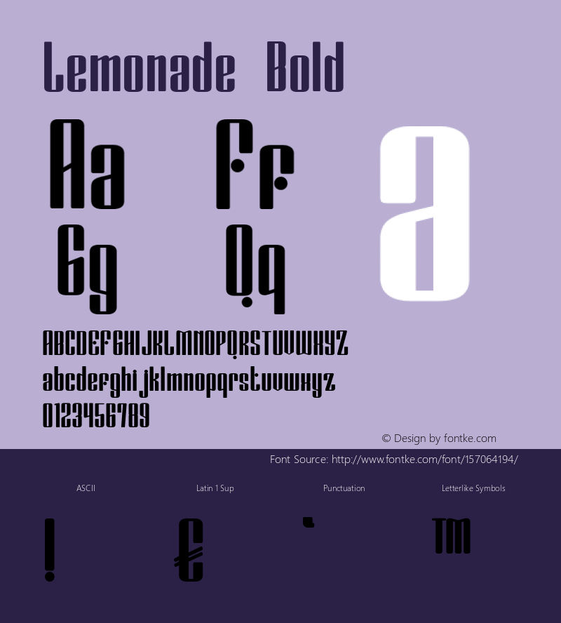 Lemonade Bold Version 1.000图片样张