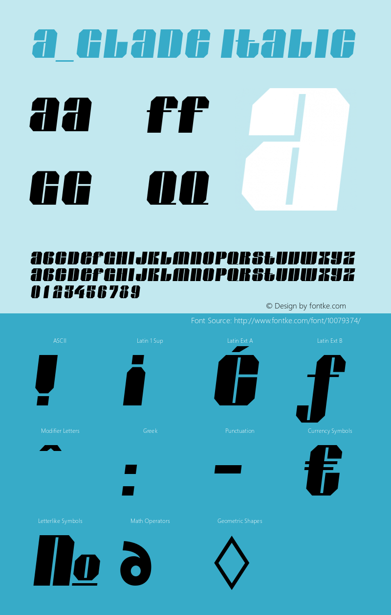 a_Glade Italic Version 1.2; 1998图片样张