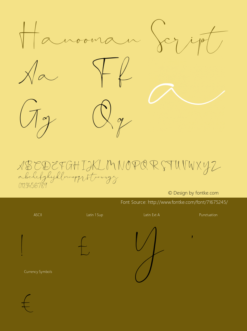 Hanooman Script Version 1.008;Fontself Maker 3.5.1图片样张