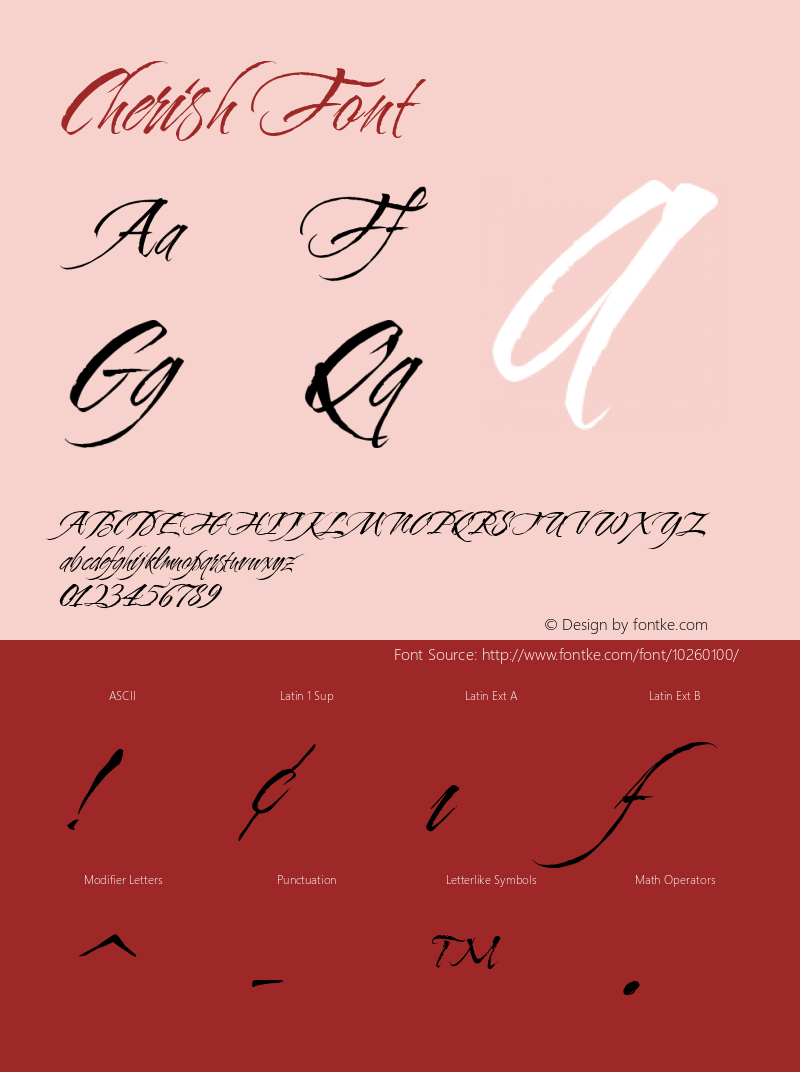 Cherish Font Macromedia Fontographer 4.1.5 12/30/03图片样张