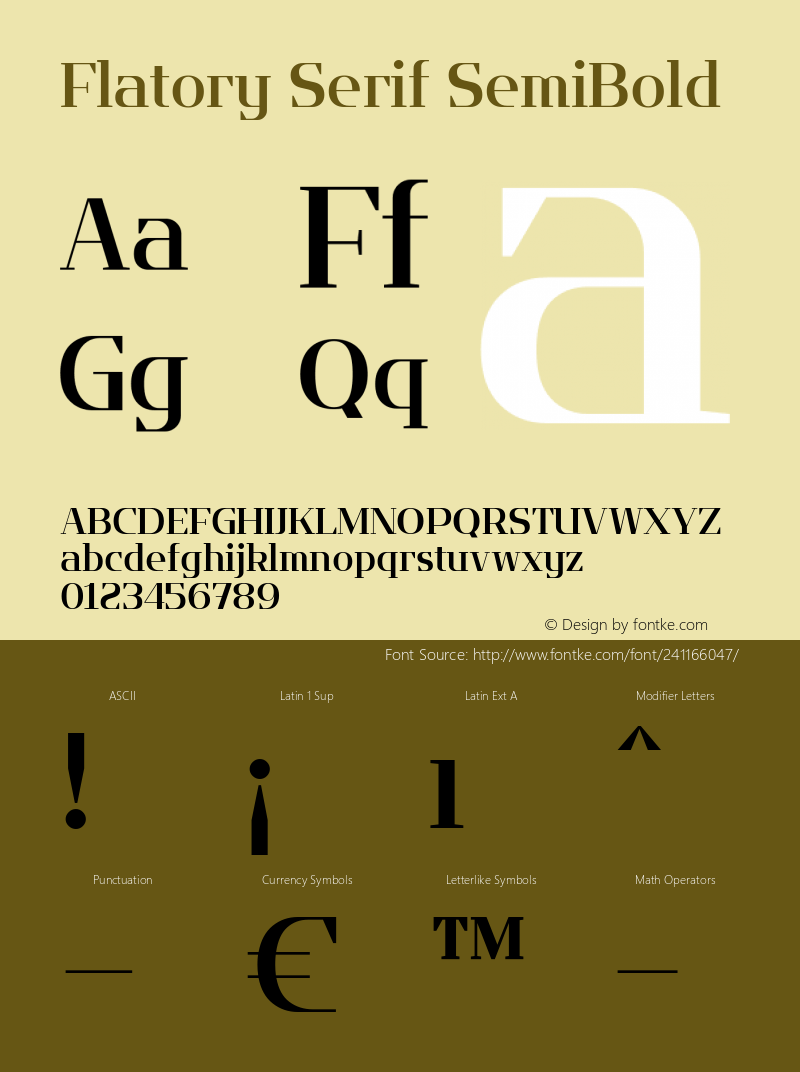 Flatory Serif SemiBold Version 1.00图片样张