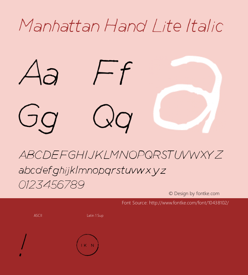 Manhattan Hand Lite Italic Version 1.001图片样张