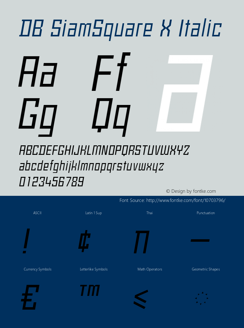 DB SiamSquare X Italic Version 3.100 2007图片样张