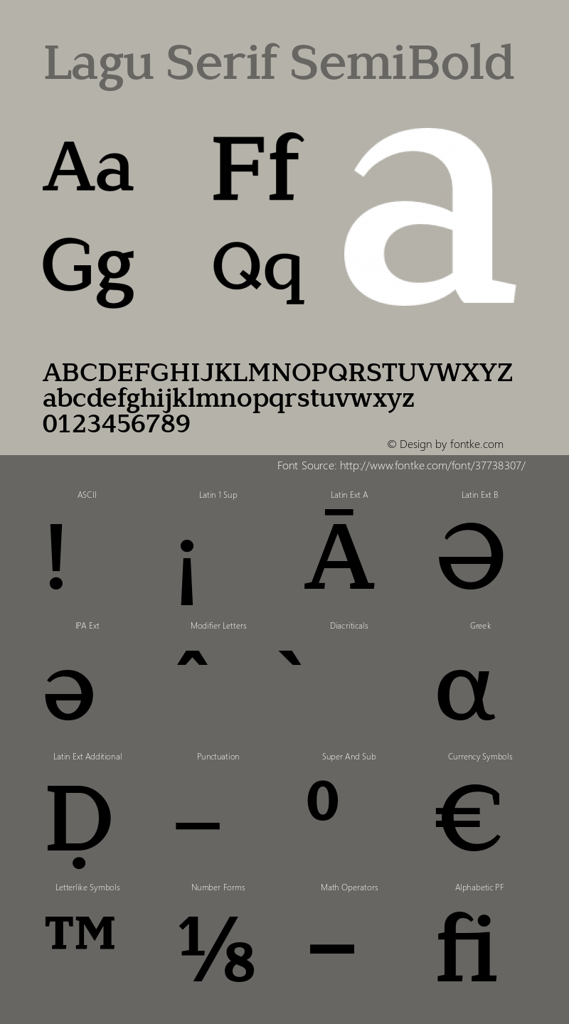 LaguSerif-SemiBold Version 1.000;PS 001.000;hotconv 1.0.88;makeotf.lib2.5.64775图片样张