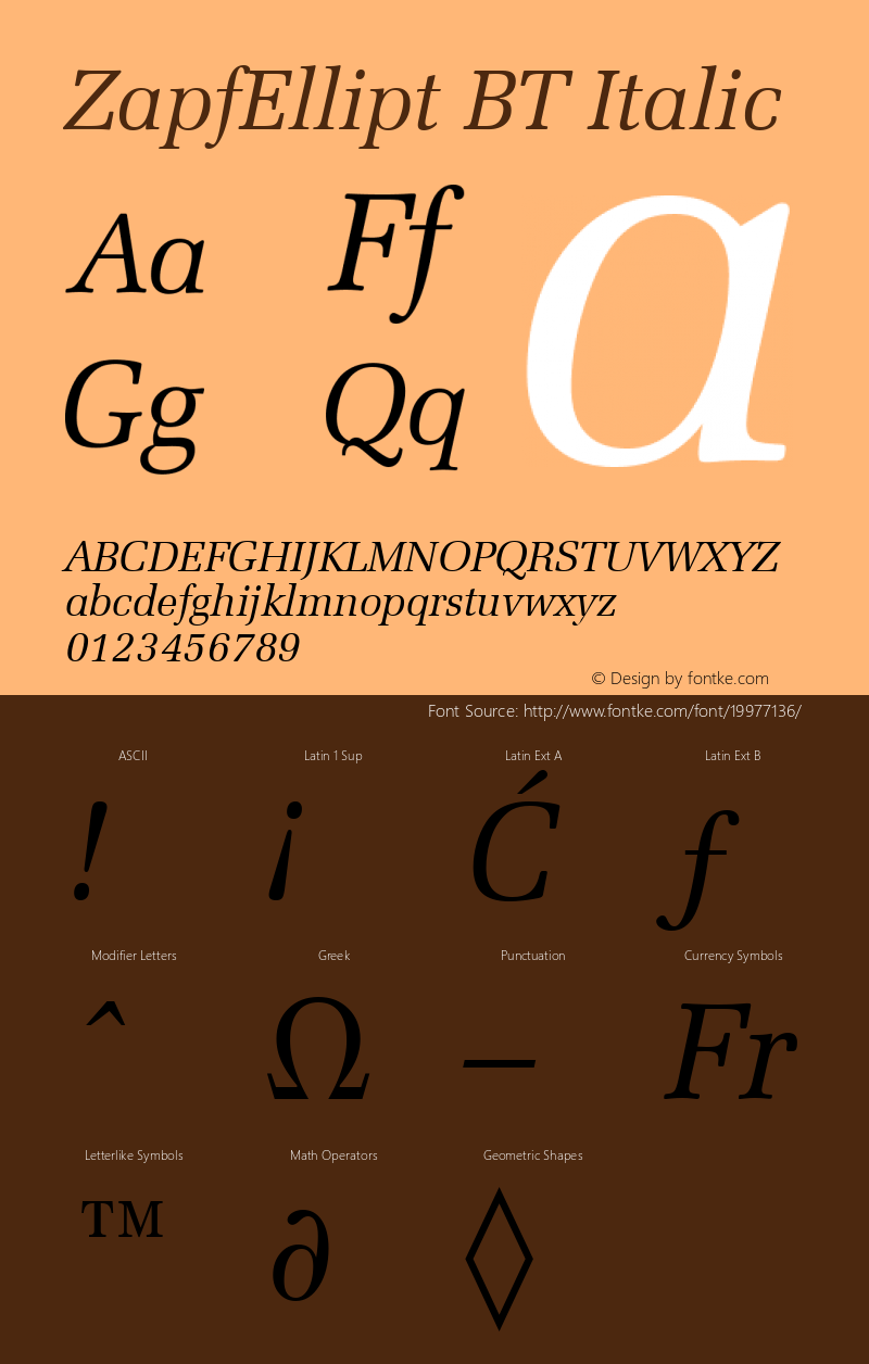 ZapfEllipt BT Italic mfgpctt-v4.4 Dec 14 1998图片样张