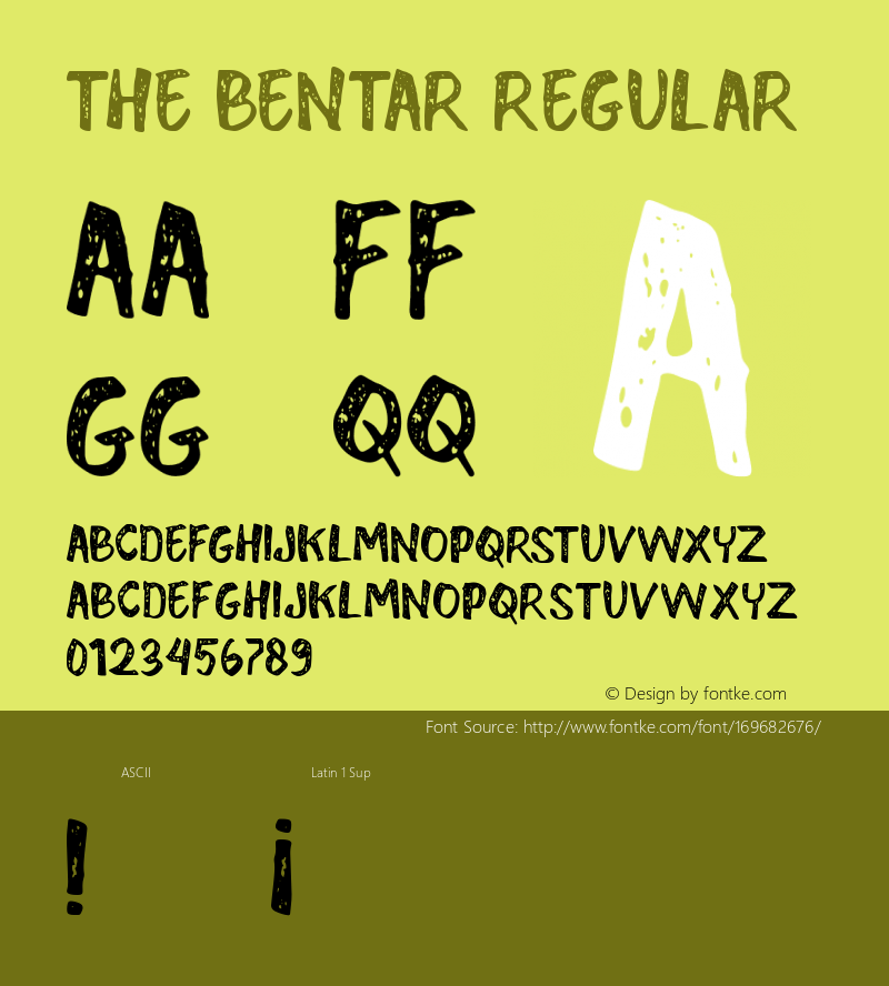 THE BENTAR Version 1.00;January 11, 2021;FontCreator 12.0.0.2525 64-bit图片样张