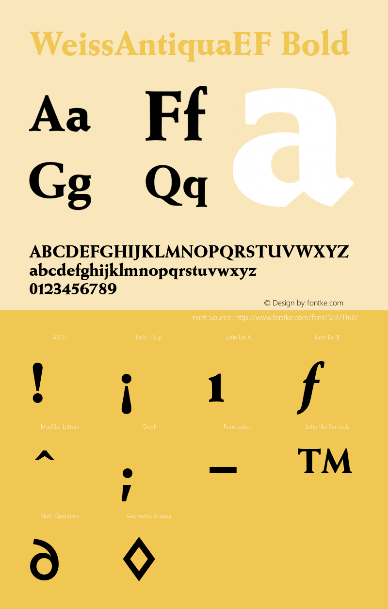 WeissAntiquaEF Bold OTF 1.000;PS 001.000;Core 1.0.29图片样张