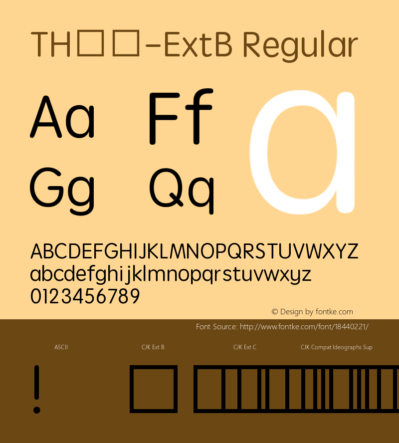 TH圓體-ExtB Regular Unicode9.0/160903图片样张