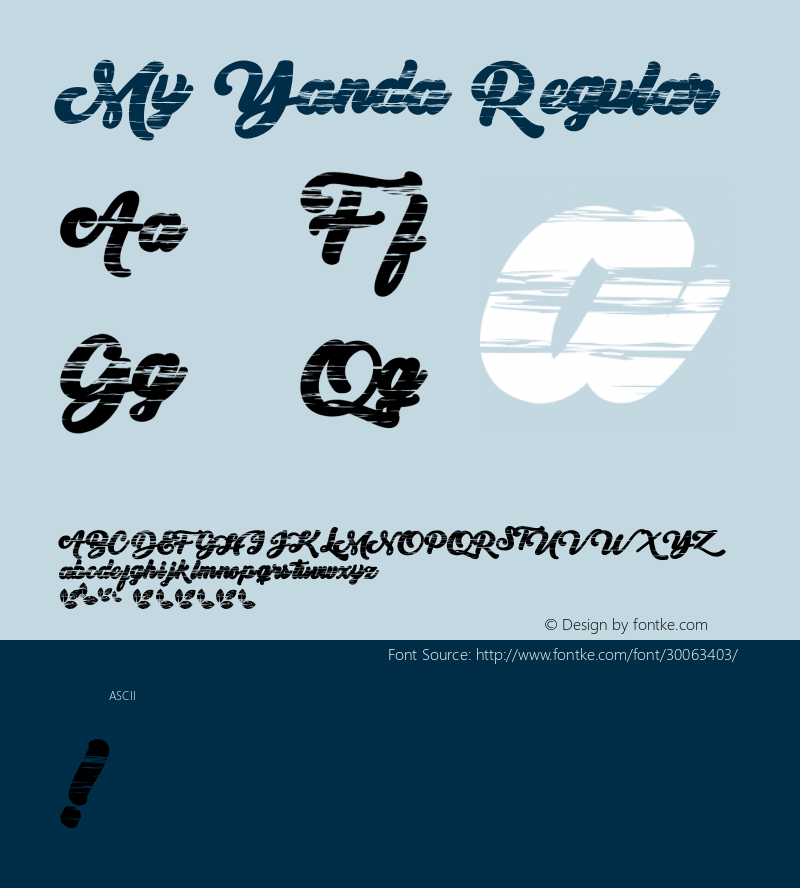 My Yanda Version 1.00;May 16, 2019;FontCreator 11.5.0.2422 64-bit图片样张