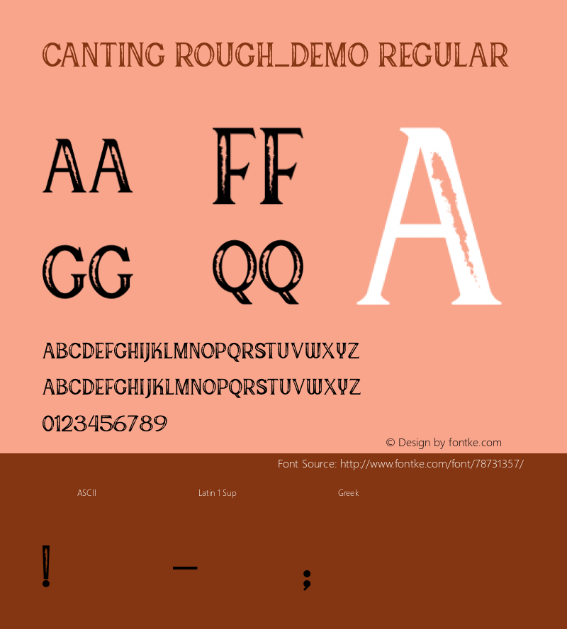 Canting Rough_DEMO Version 1.00;March 7, 2019;FontCreator 11.5.0.2427 64-bit图片样张