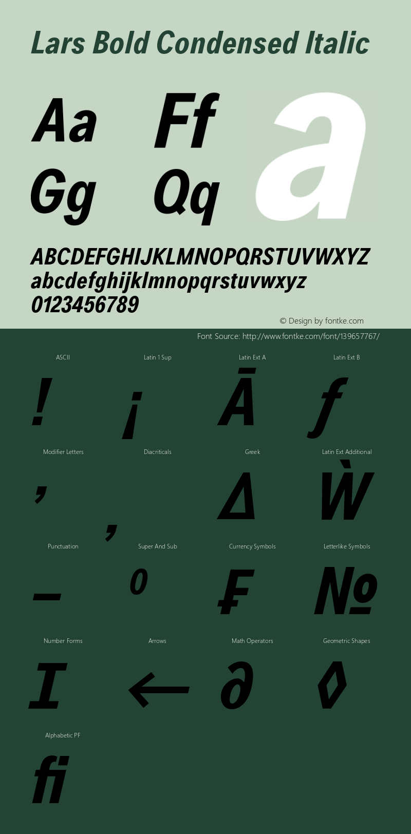 Lars Bold Condensed Italic Version 2.000;PS 002.000;hotconv 1.0.88;makeotf.lib2.5.64775图片样张