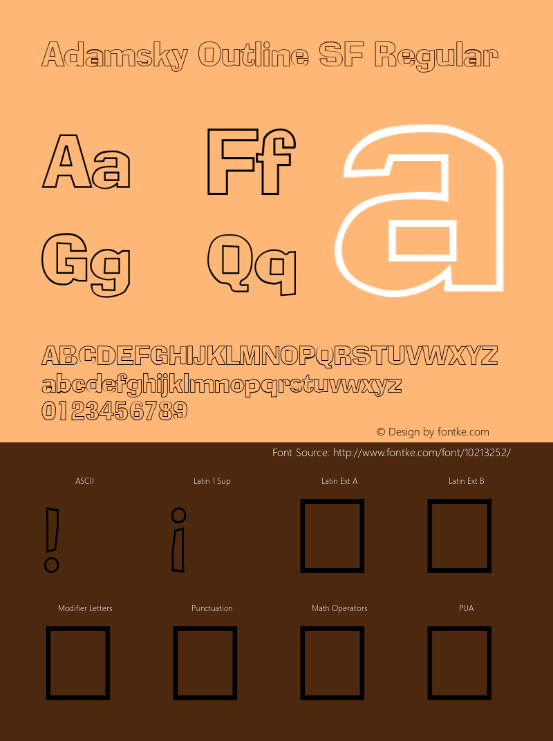 Adamsky Outline SF Regular Altsys Fontographer 3.5  06.11.1994图片样张