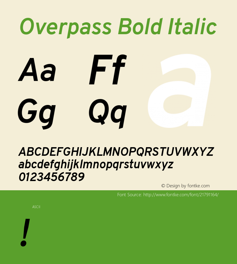 Overpass Bold Italic 图片样张