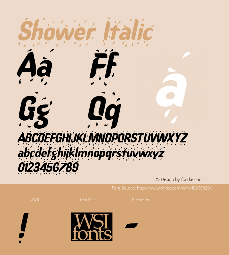 Shower Italic Macromedia Fontographer 4.1 7/1/96图片样张