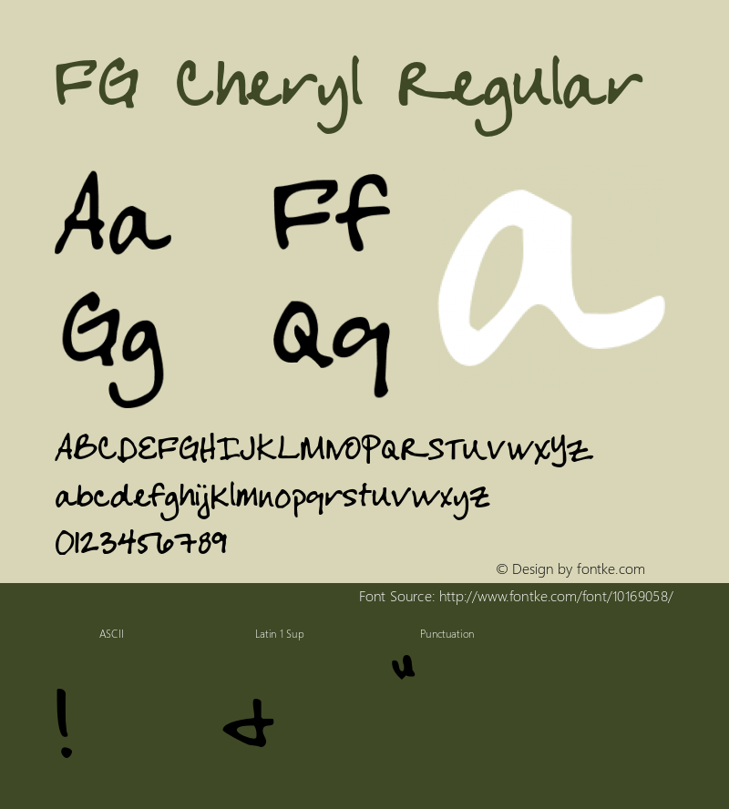 FG Cheryl Regular Version 1.000;PS 001.000;hotconv 1.0.38图片样张