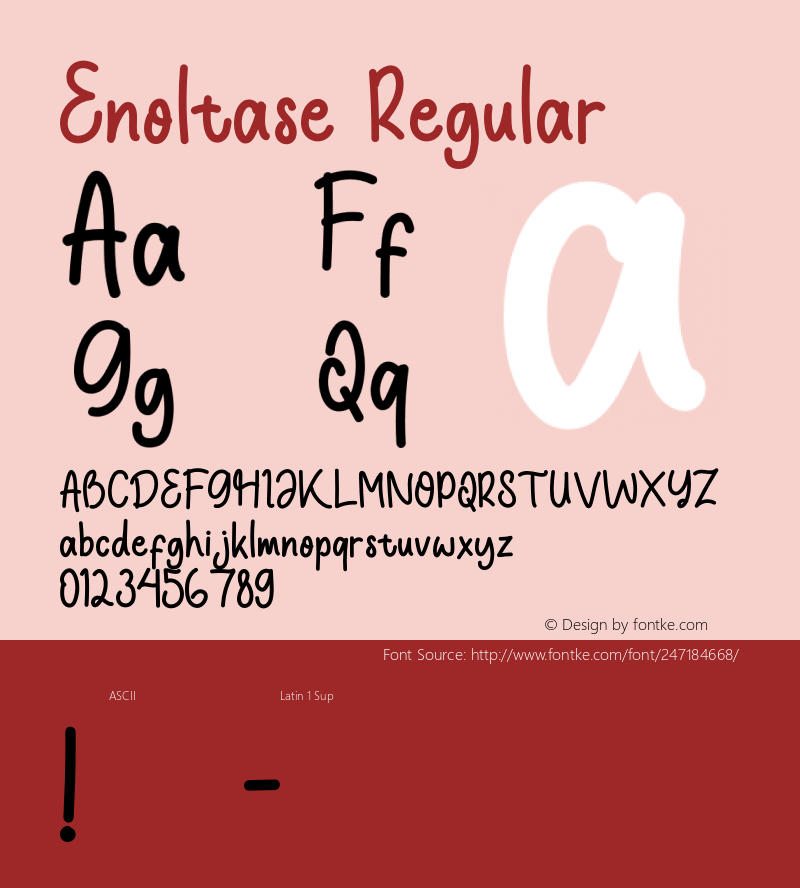 Enoltase Version 1.00;June 21, 2021;FontCreator 12.0.0.2525 64-bit图片样张