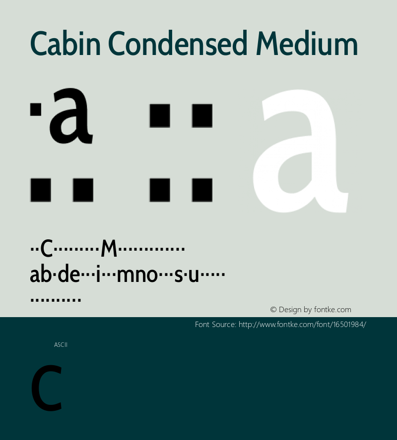 Cabin Condensed Medium Version 1.006图片样张