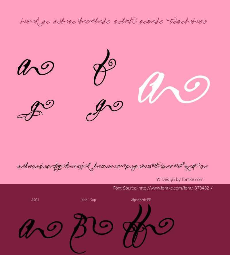 TinkaBabe bold alt end Italic Version 1.000图片样张