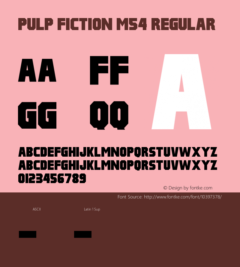 Pulp Fiction M54 Regular Version 1.00 November 27, 2010, initial release图片样张